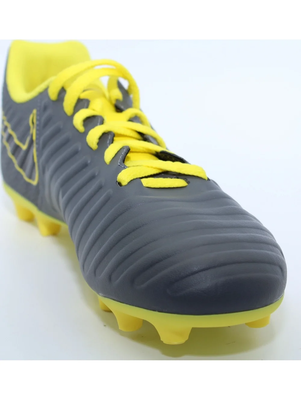 NIB Nike Tiempo JR LEGEND 7 Club FG Youth Soccer Cleats Shoes 3.5Y Gray & Yellow